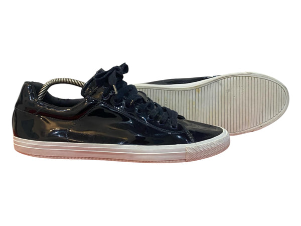 Zara Navy Blue Shiny Sneakers Acrylic Lace-Up Casual Shoes Men's Size 7 US 40 EU